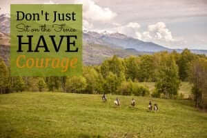 Don't just sit on the fence, have courage!