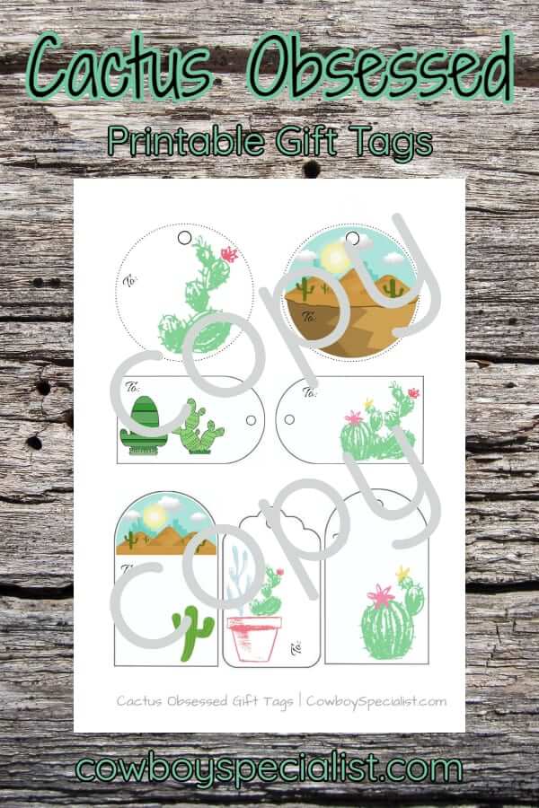 Cactus Obsessed Printable Gift Tags