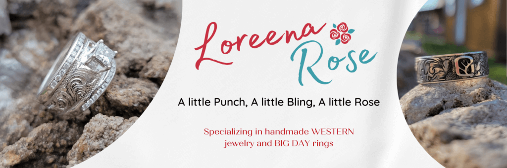 Western Engagement Ring and Wedding Ring, Loreena Rose Jewelry