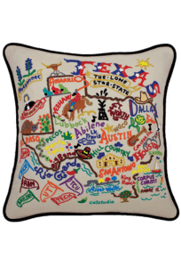Texas Embroidered Throw Pillow